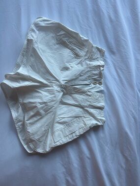 Free People White High Waist Utility Shorts